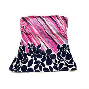 Liz Claiborne Strapless Swim Top Size 8 Multi Colored